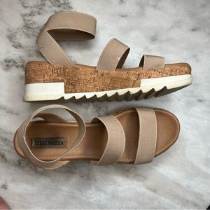 Steve Madden Bandi Platform Wedge Sandal Blush Women’s Size 9.5